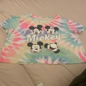 Mickey Mouse Tie Dye Crop Tee
